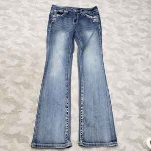 Grace In LA Jeans Womens 29 Blue Bootcut Pockets Denim Medium Wash